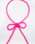 Handcrafted Bow Necklace Rosy