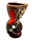 Sea foam glazed lava vase with impressed VALLAURIS mark (French)